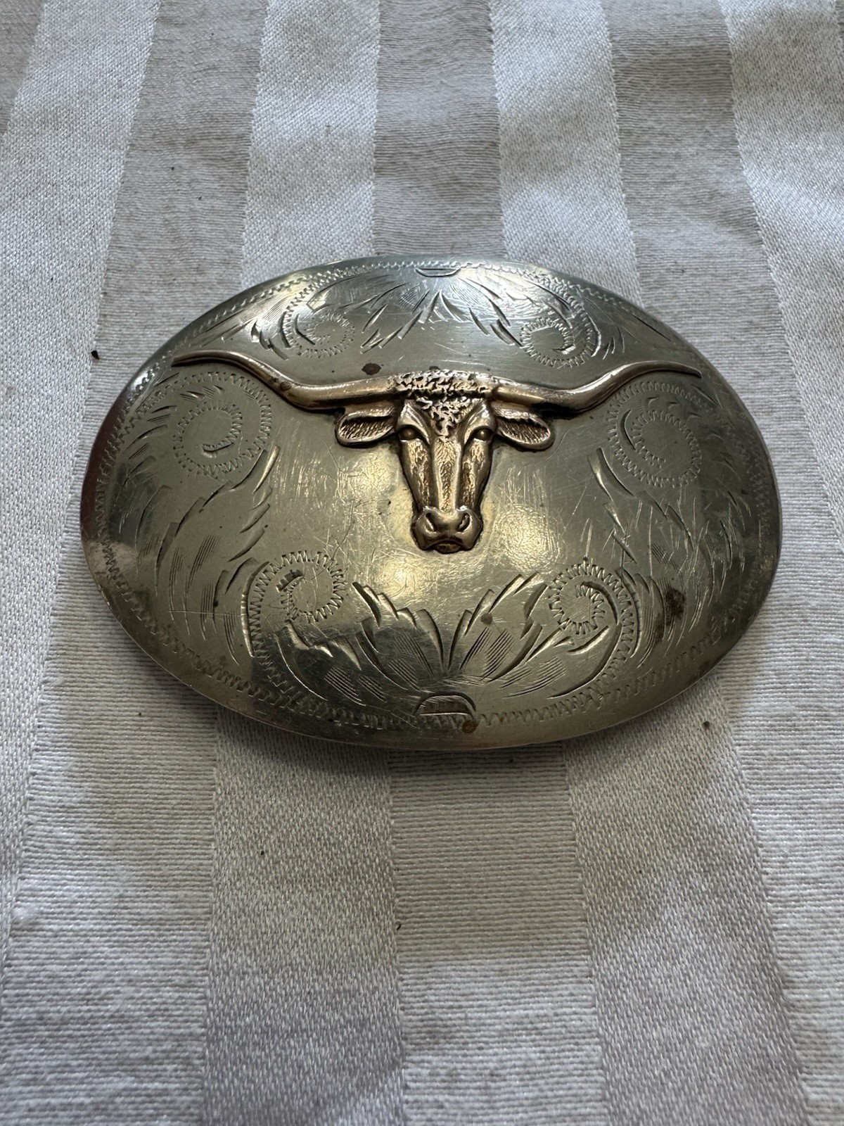 Authentic Vintage Longhorn Comstock Silversmiths belt buckle