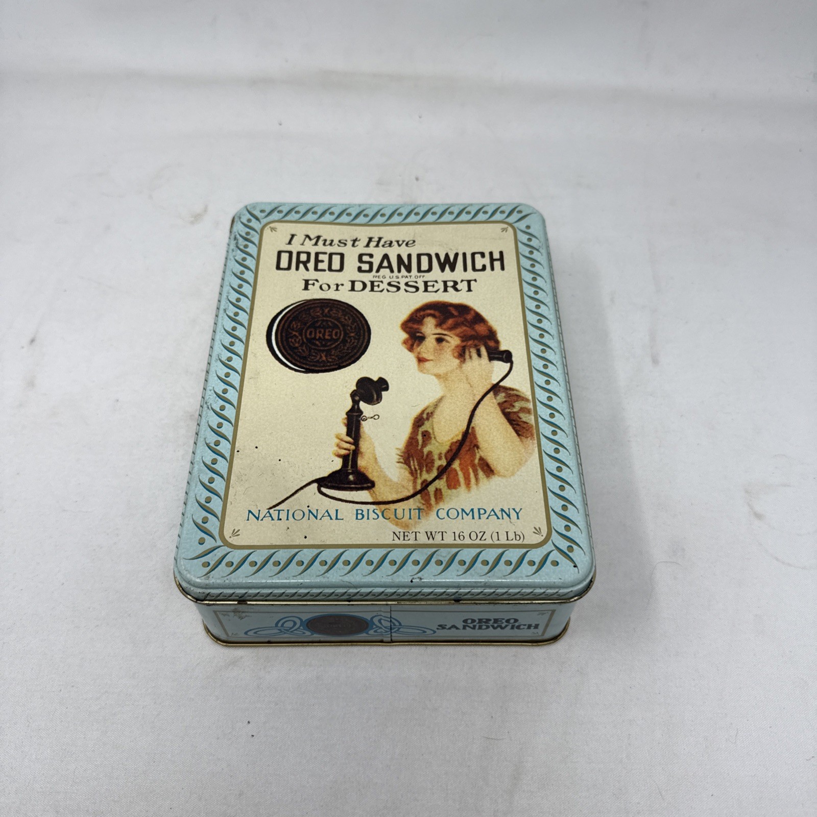 NEW SEALED VTG 1986 Collectable Oreo Cookie Tin 1918 Advertisement Replica 8
