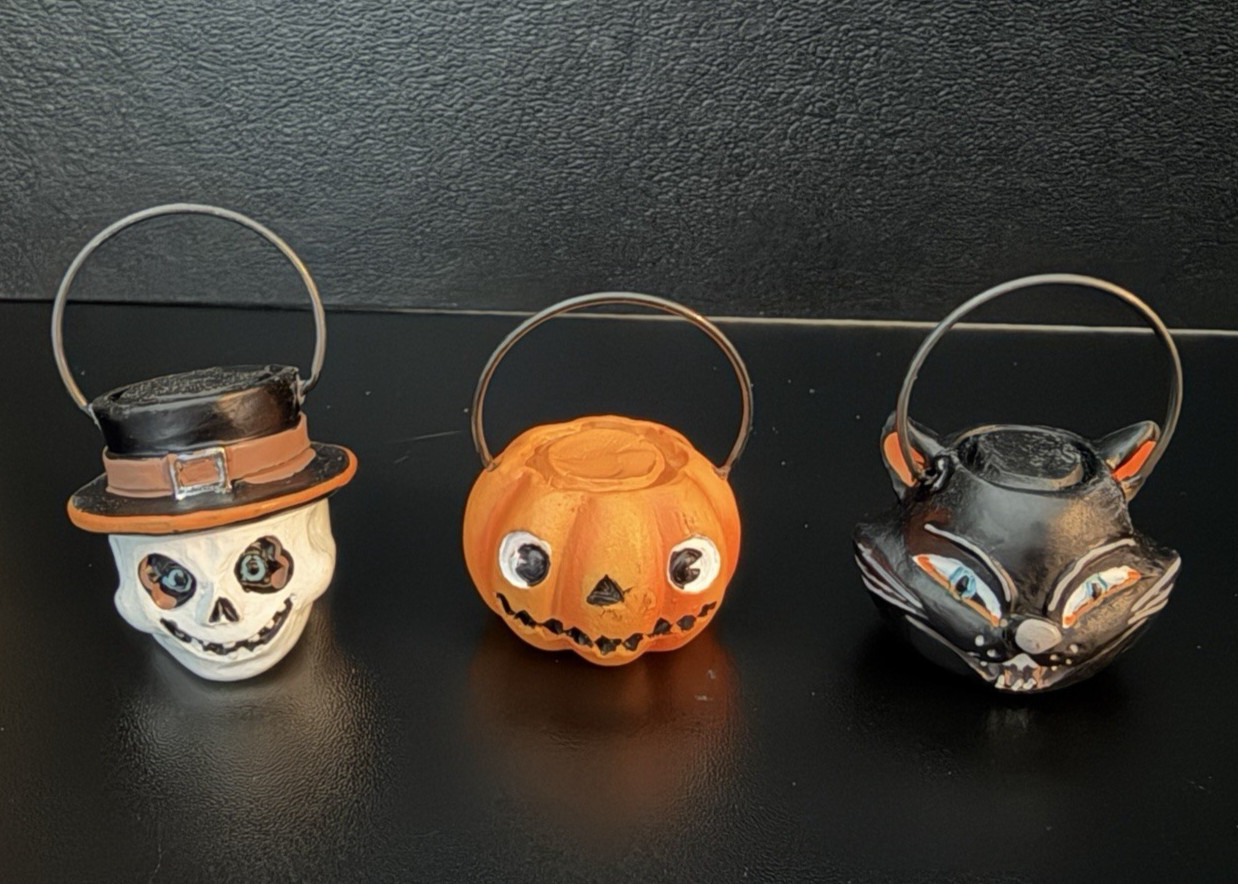 ASHLAND HALLOWEEN MINIATURE VINTAGE TREAT BUCKETS 3 PC ~ NEW 2026 FALL AUTUMN ASHLAND HALLOWEEN MINIATURE VINTAGE TREAT BUCKETS 3 PC ~ NEW 2026 FALL AUTUMN