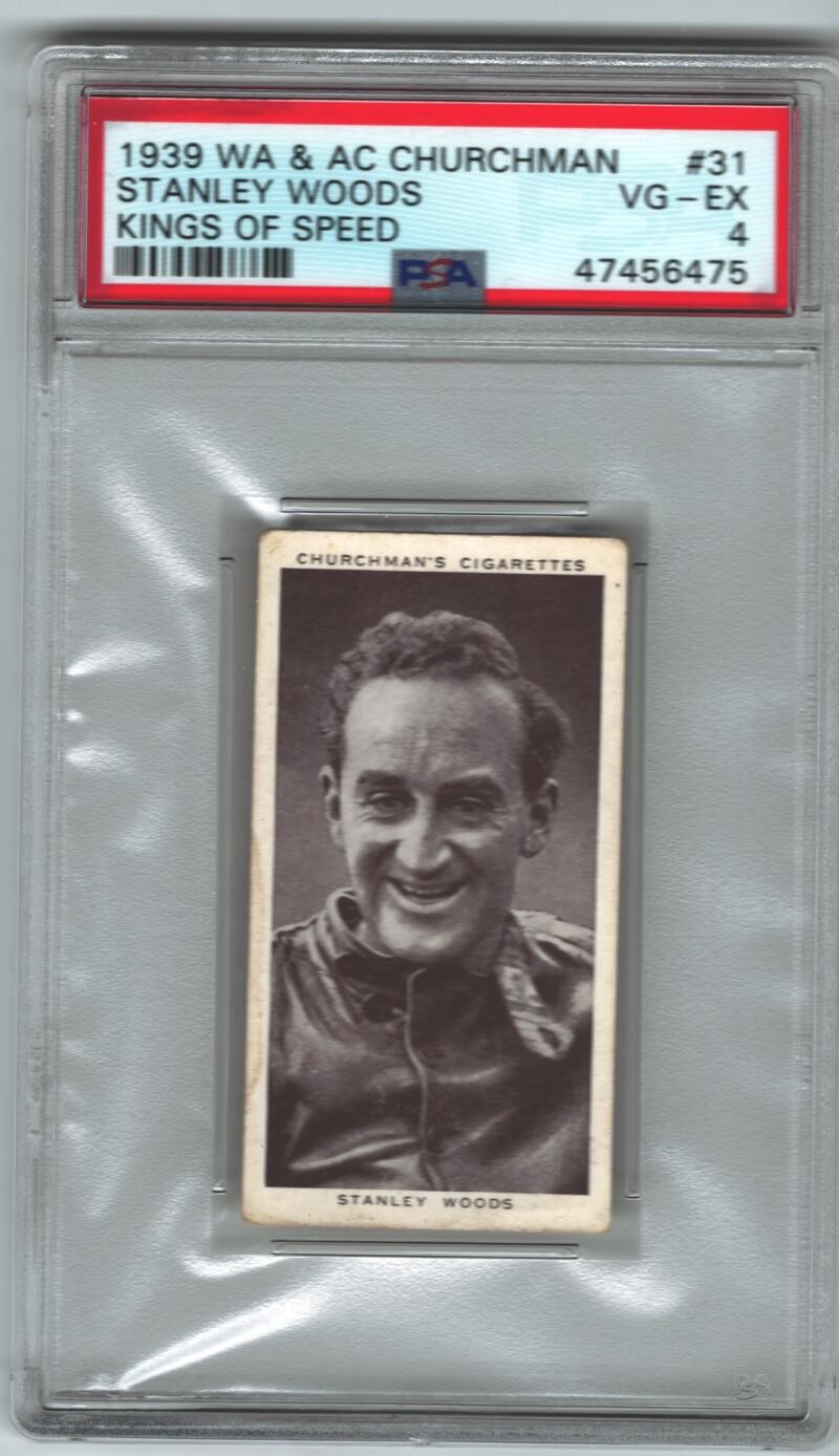 1938 Churchman\'s Cigarettes Kings of Speed #31 Stanley Woods PSA 4