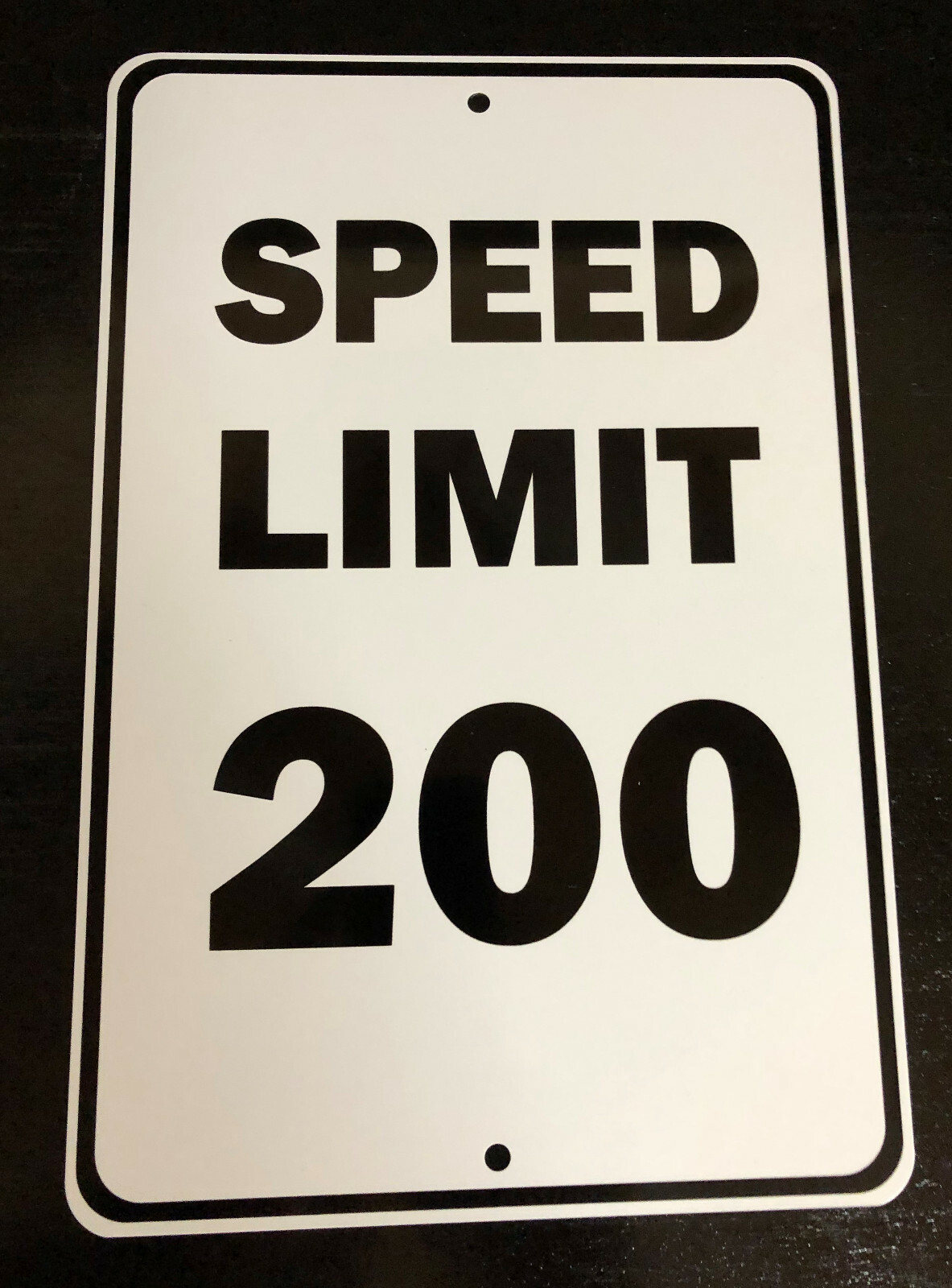 SPEED LIMIT 200 MPH SIGN 8X12 ALUMINUM S044
