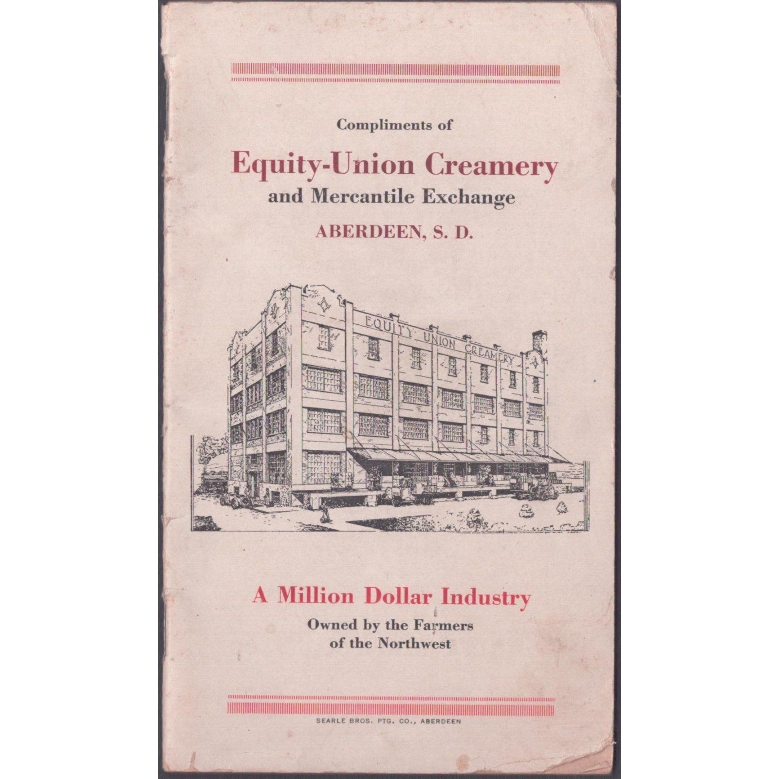 Vintage Equity-Union Creamery Aberdeen South Dakota By-Laws Booklet Illustrated