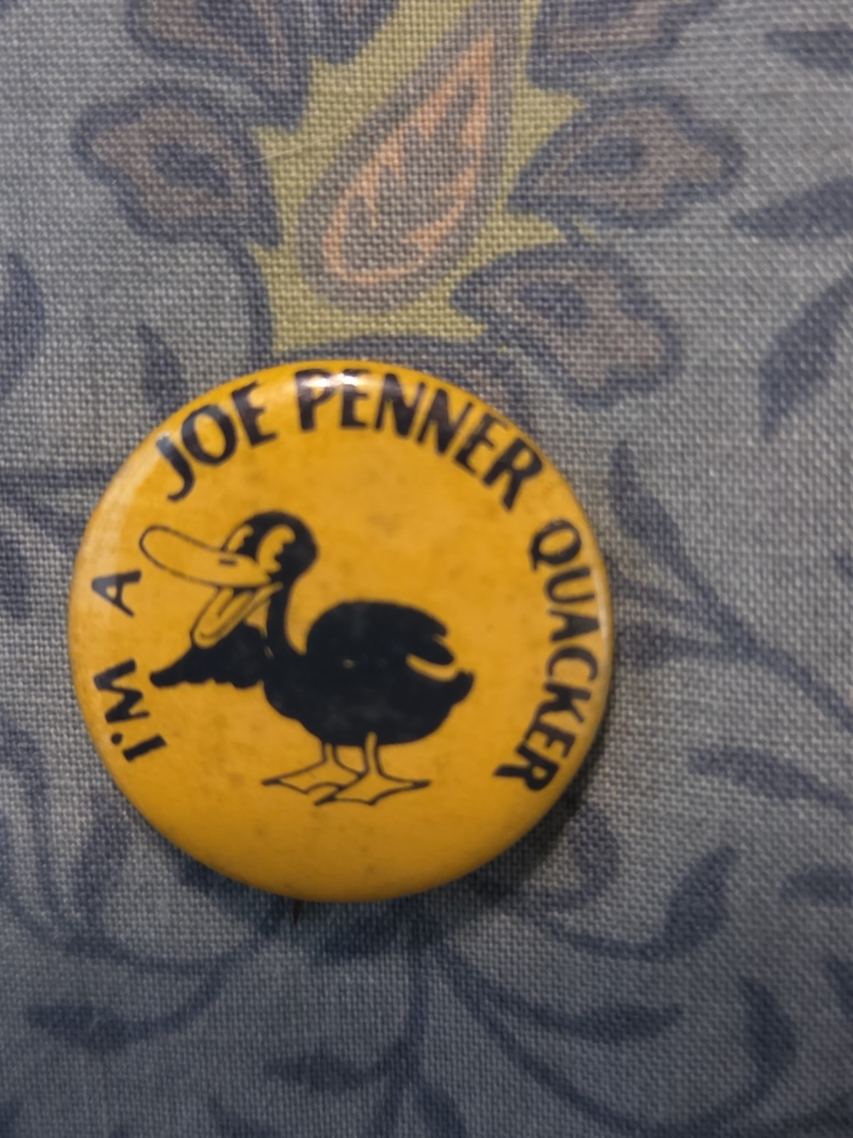 rare scarce Joe Penner Quacker Radio Advertising Pinback Button