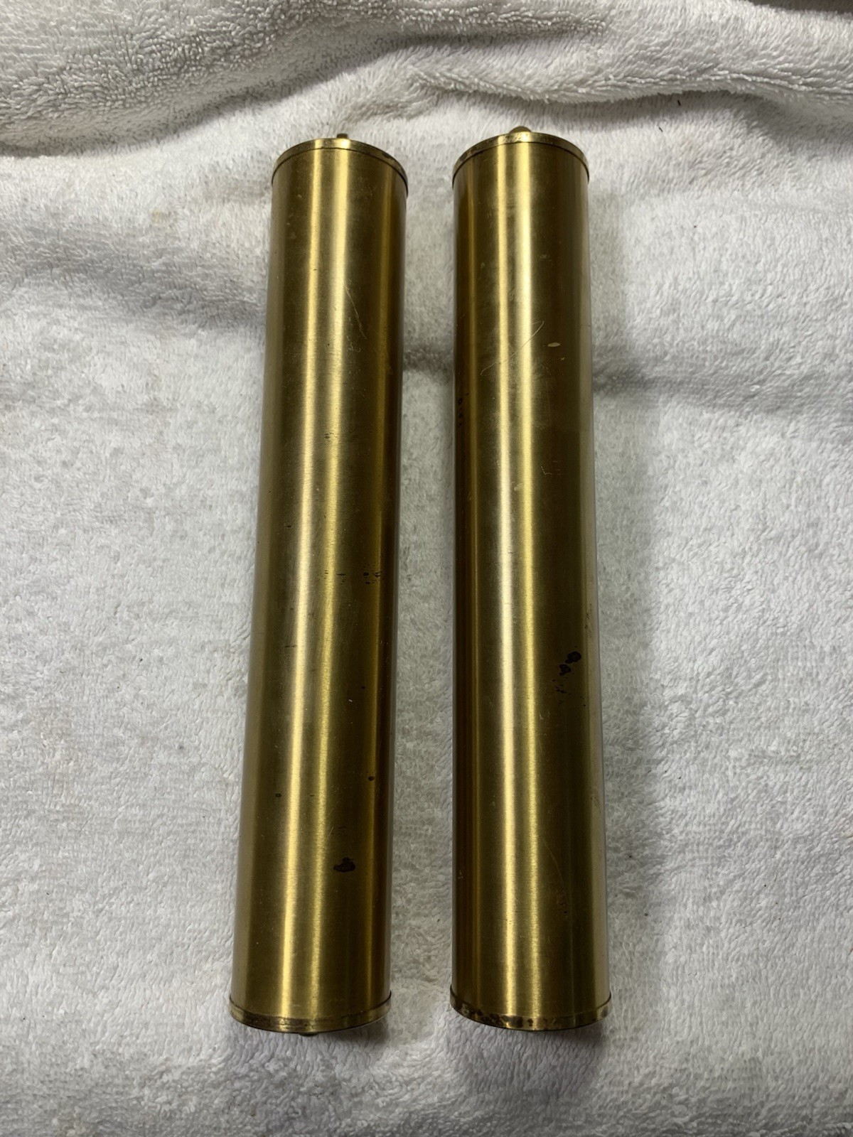 Grandfather Clock Brass Weight Shell No Insert, Nice Original Patina, No Dents Grandfather Clock Brass Weight Shell No Insert, Nice Original Patina, No Dents