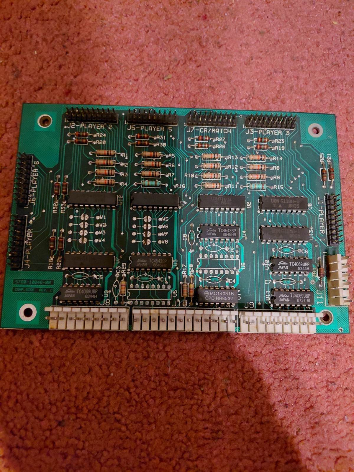 Williams Shuffle Alley DISPLAY PCB 5760-10846-00 Untested As Is