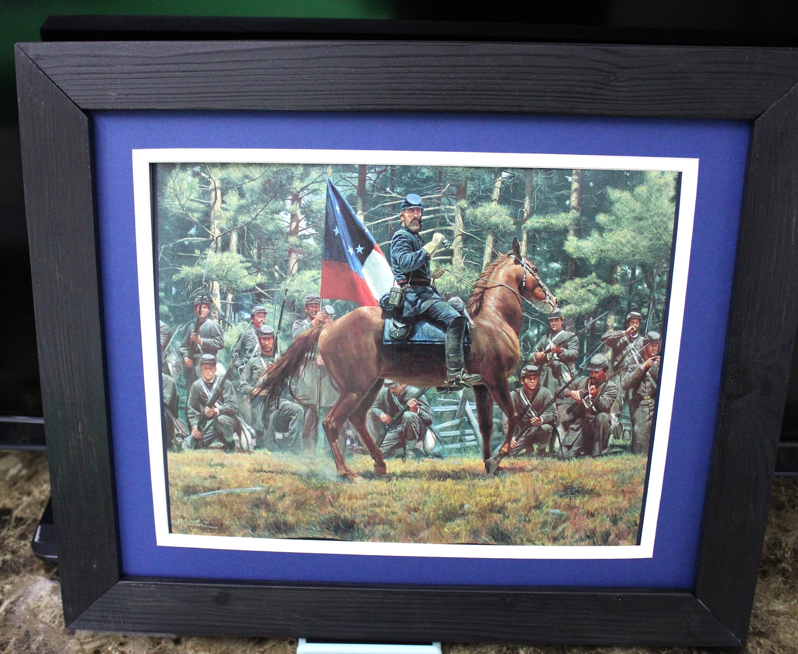 Civil War LG CUSTOM Framed Matted Print THERE STANDS JACKSON LIKE A STONEWALL