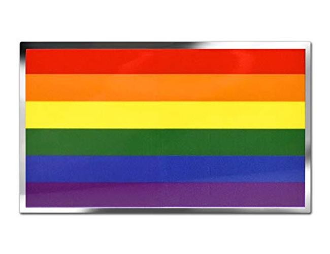Pride Flag LGBTQ+ Premium Metallic Car Decal 3.75\