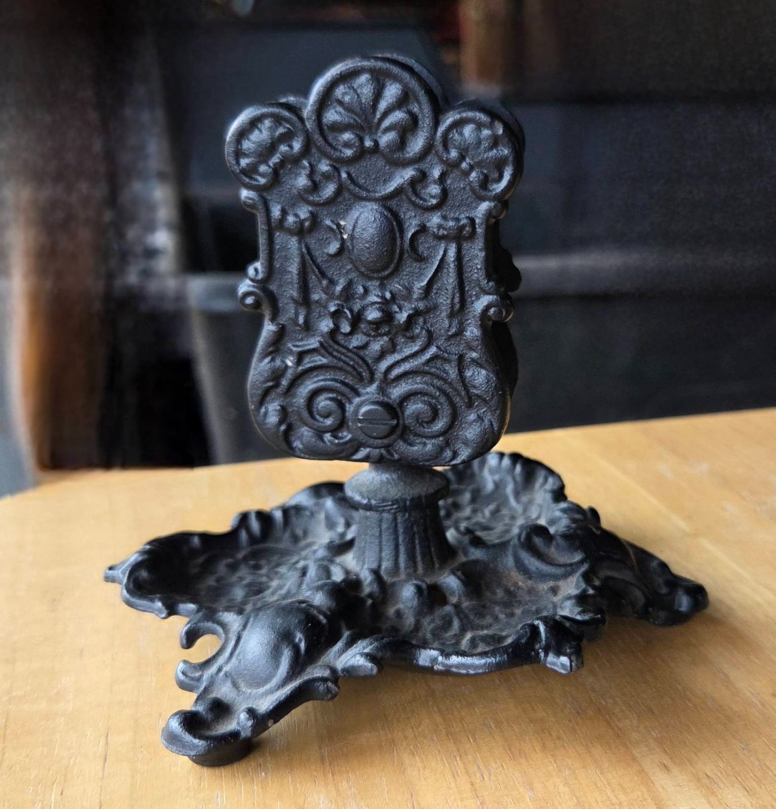 C & J.G. Emig Cast Iron Match Holder LATE 1800's  EMIG No. 1166