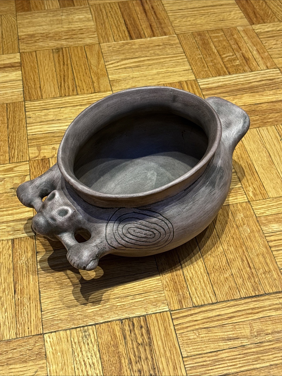 Vintage Cahokia Mounds Ceramic Beaver Effigy Bowl Pot - SM 11 - LARGE