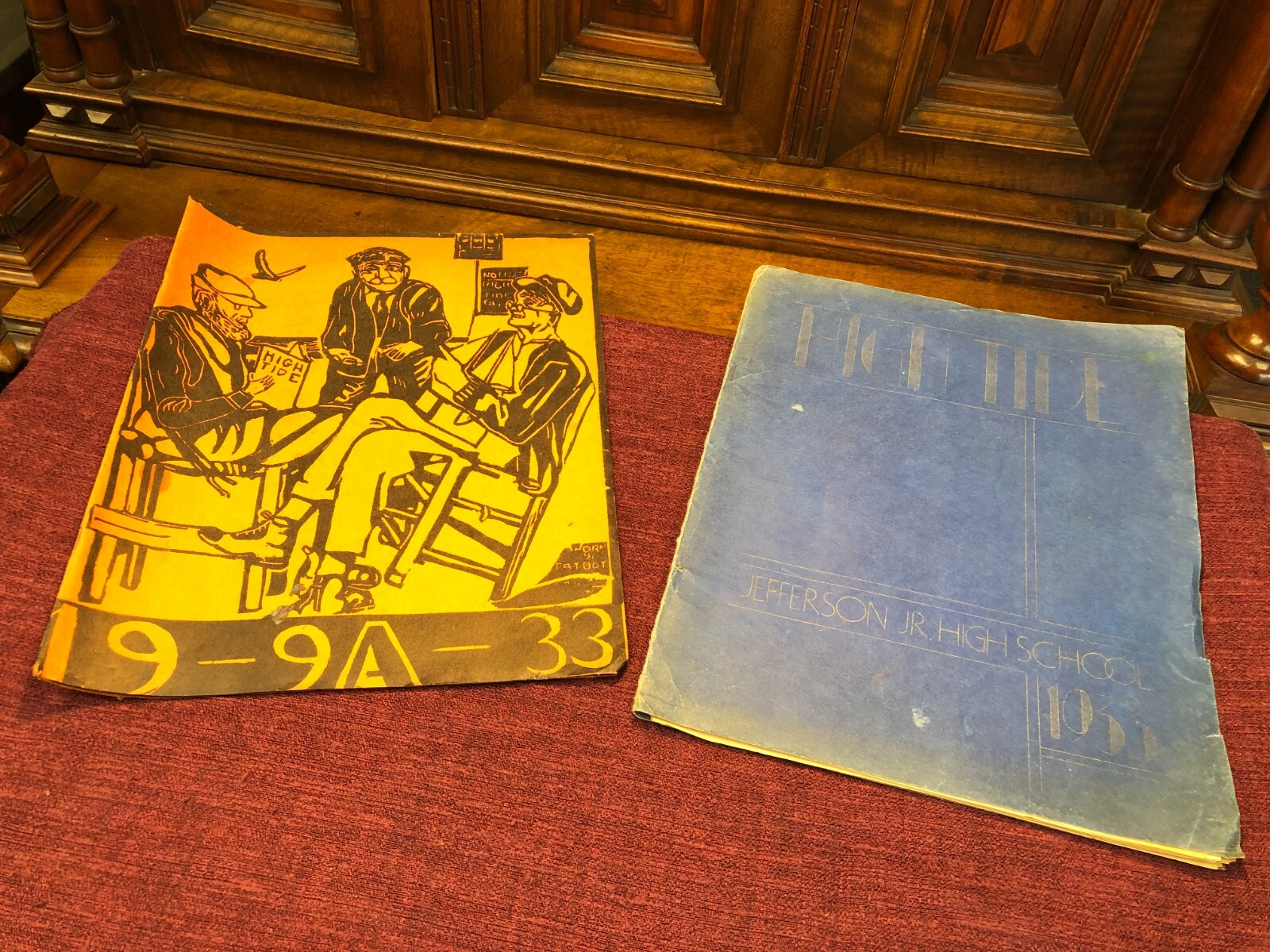 1933 LONG BEACH CA Jr High School YEARBOOK PAIR ~ BEFORE & AFTER EARTHQUAKE