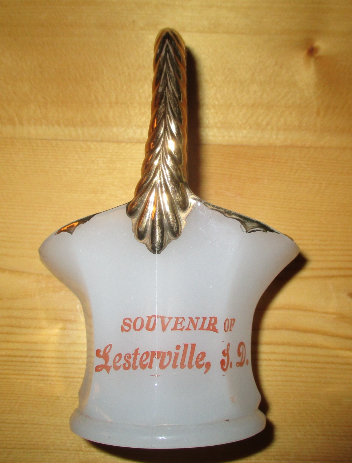 Lesterville, South Dakota, Souvenir, Milk Glass Basket, Yankton