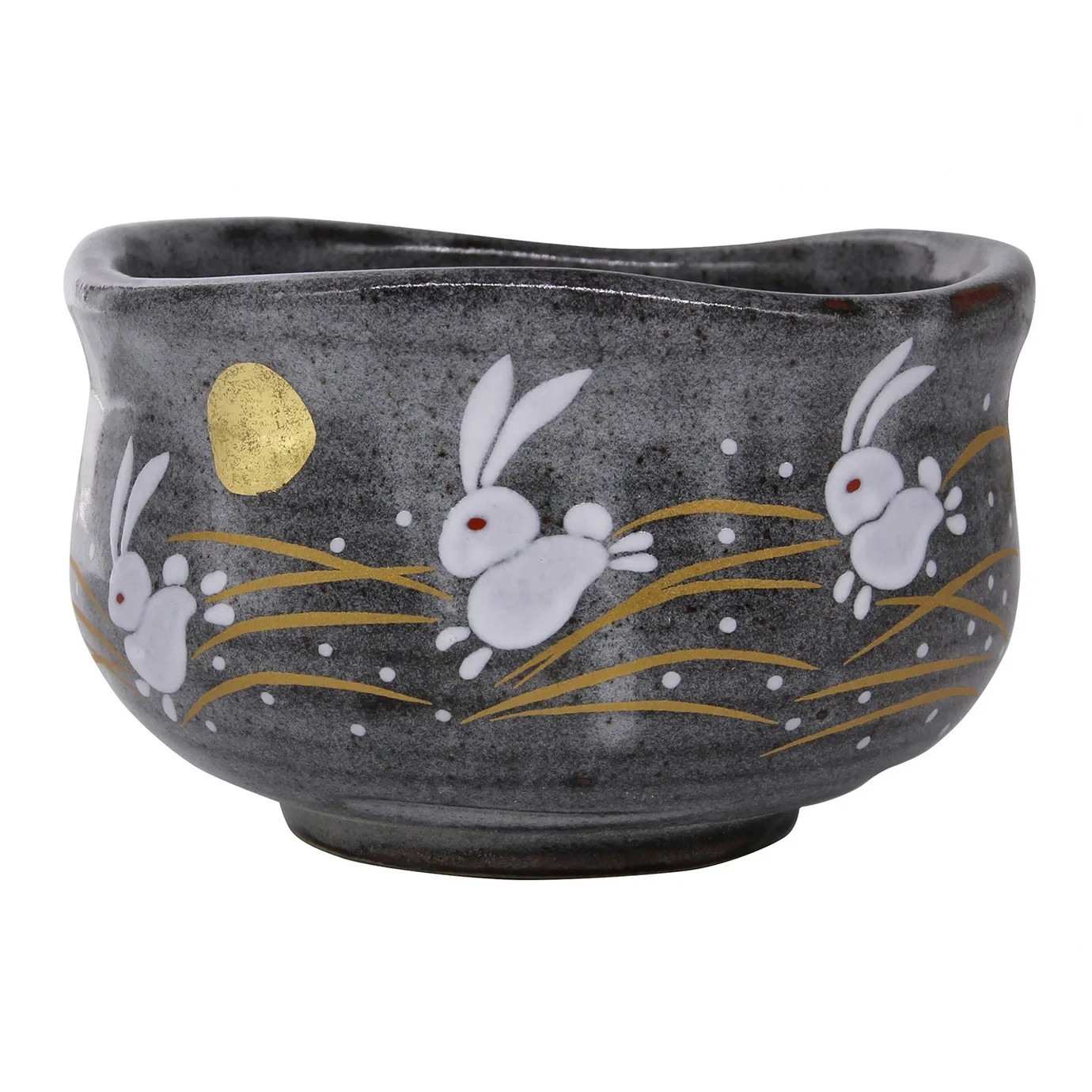Kutani Ware Porcelain Hopping Rabbit Matcha Tea Bowl k7 784