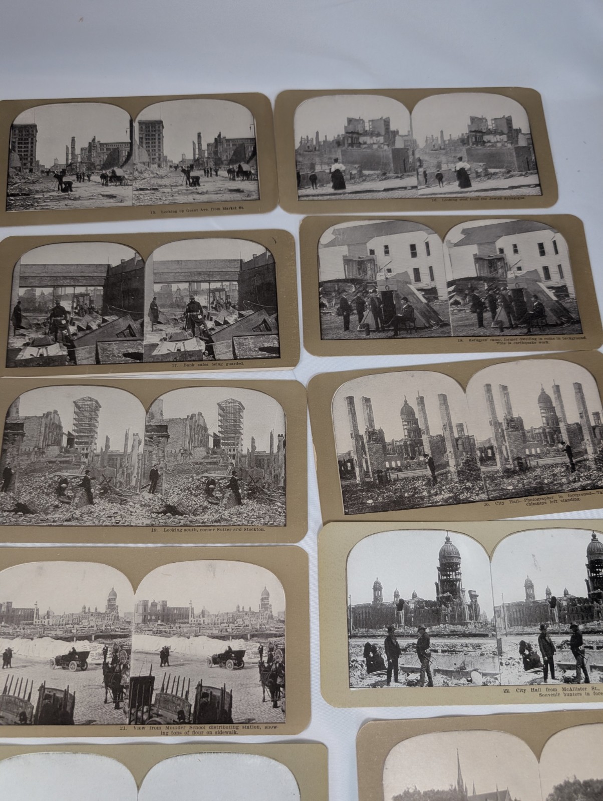 1906 San Francisco Earthquake Stereoview Set 25 Cards Complete w/ Original Box