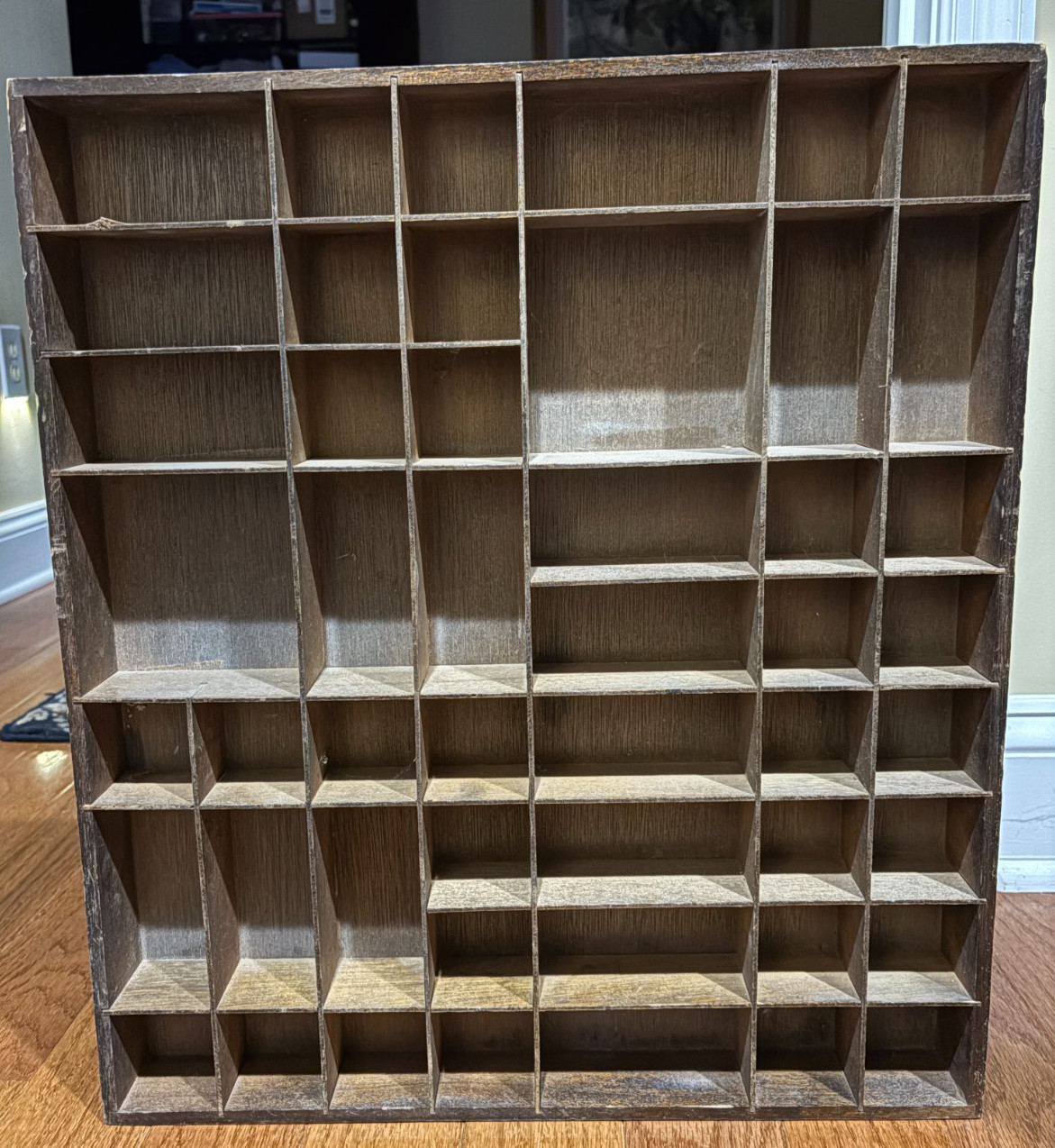 Vintage Wall Hanging Wood Display Case / Curio Cabinet / Shadow Box