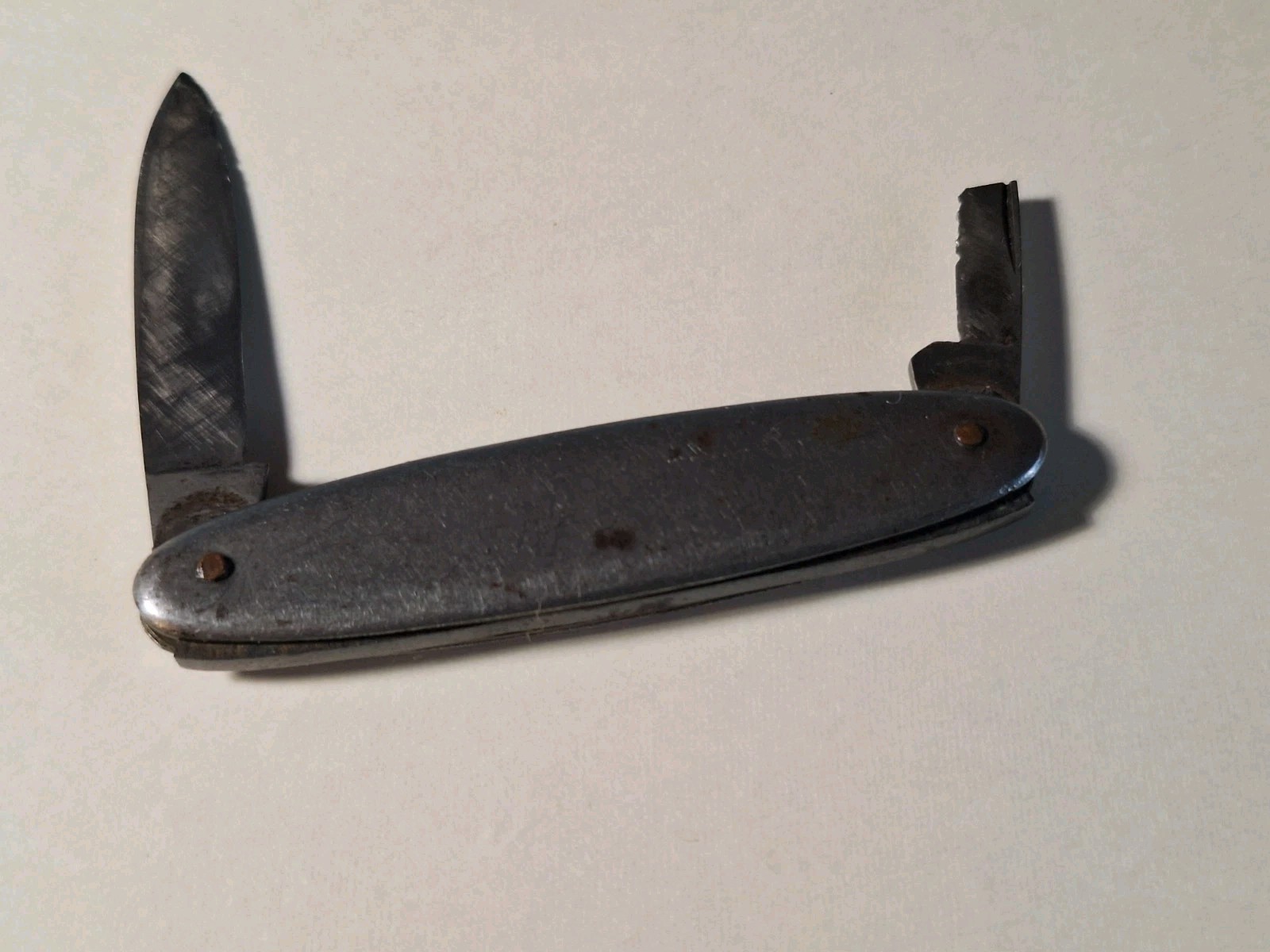 Vintage VOM CLEFF & Co, GERMANY - 2 Blade Pocket Knife - Stainless Handle