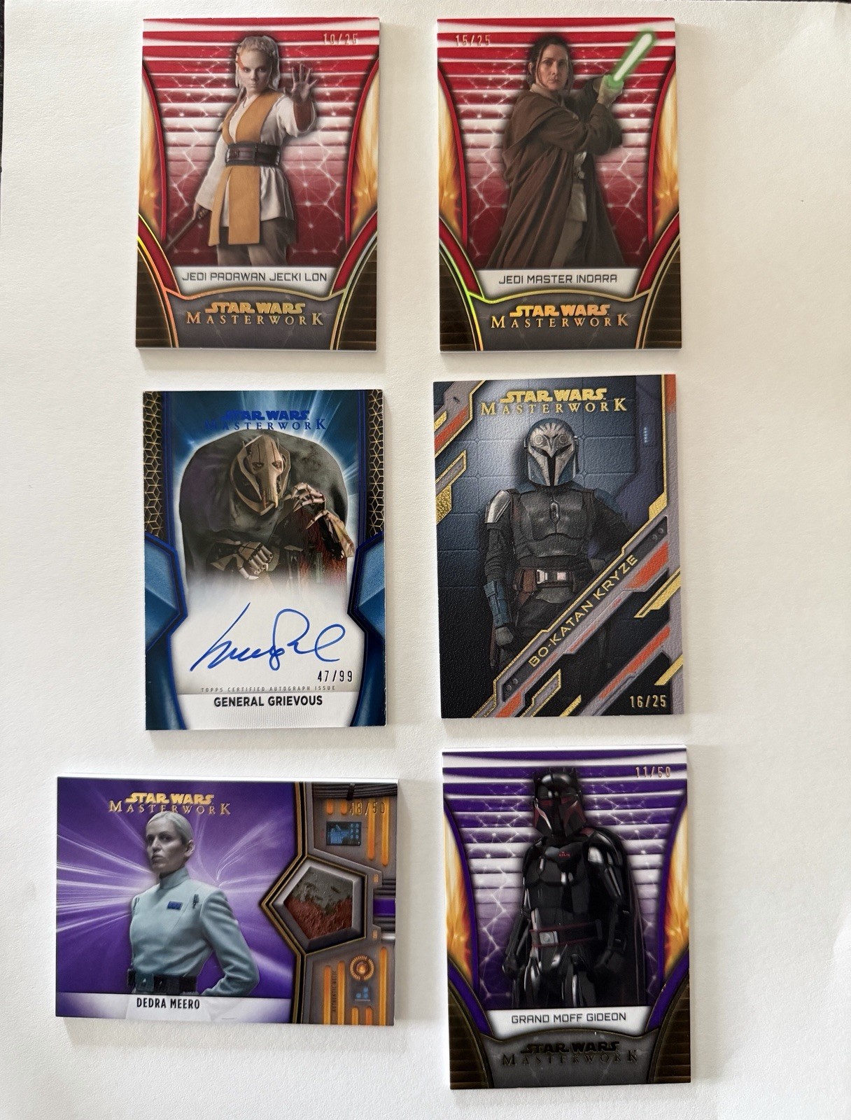 2025 Star Wars Masterwork 5 Card Lot - (3) /25 (1) /50 (1) /99 Auto 2025 Star Wars Masterwork 5 Card Lot - (3) /25 (1) /50 (1) /99 Auto