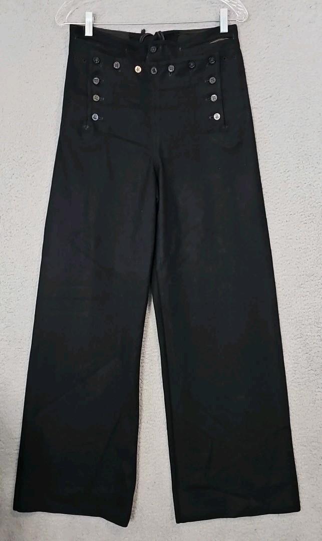 WWII 1940s USN Navy Blue Cracker Jack Pants 30x32 Wool Bell Bottom Flared Men's 