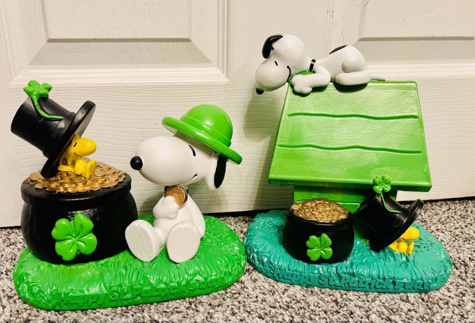 Peanuts Snoopy & Woodstock Irish St. Patrick’s Day Figurine Decor Set Kcare
