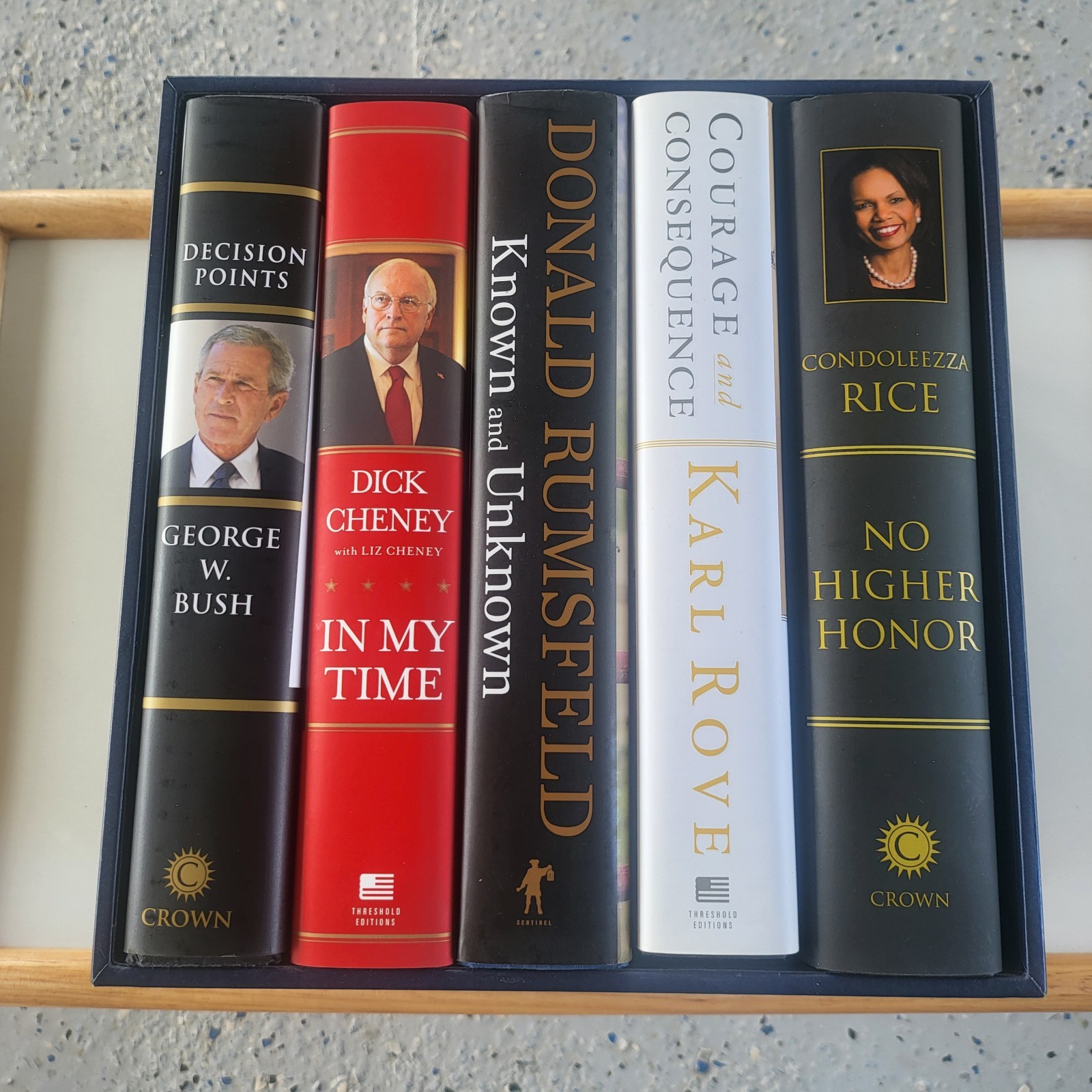 2020 Premiere Collector\'s Autograph Set Books Bush, Rowe, Cheney, Rumsfeld W/COA