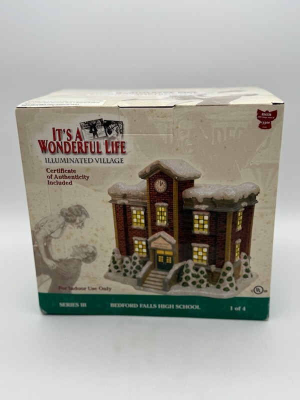 Enesco It\'s a Wonderful Life Illuminated Village Bedford Falls High School New