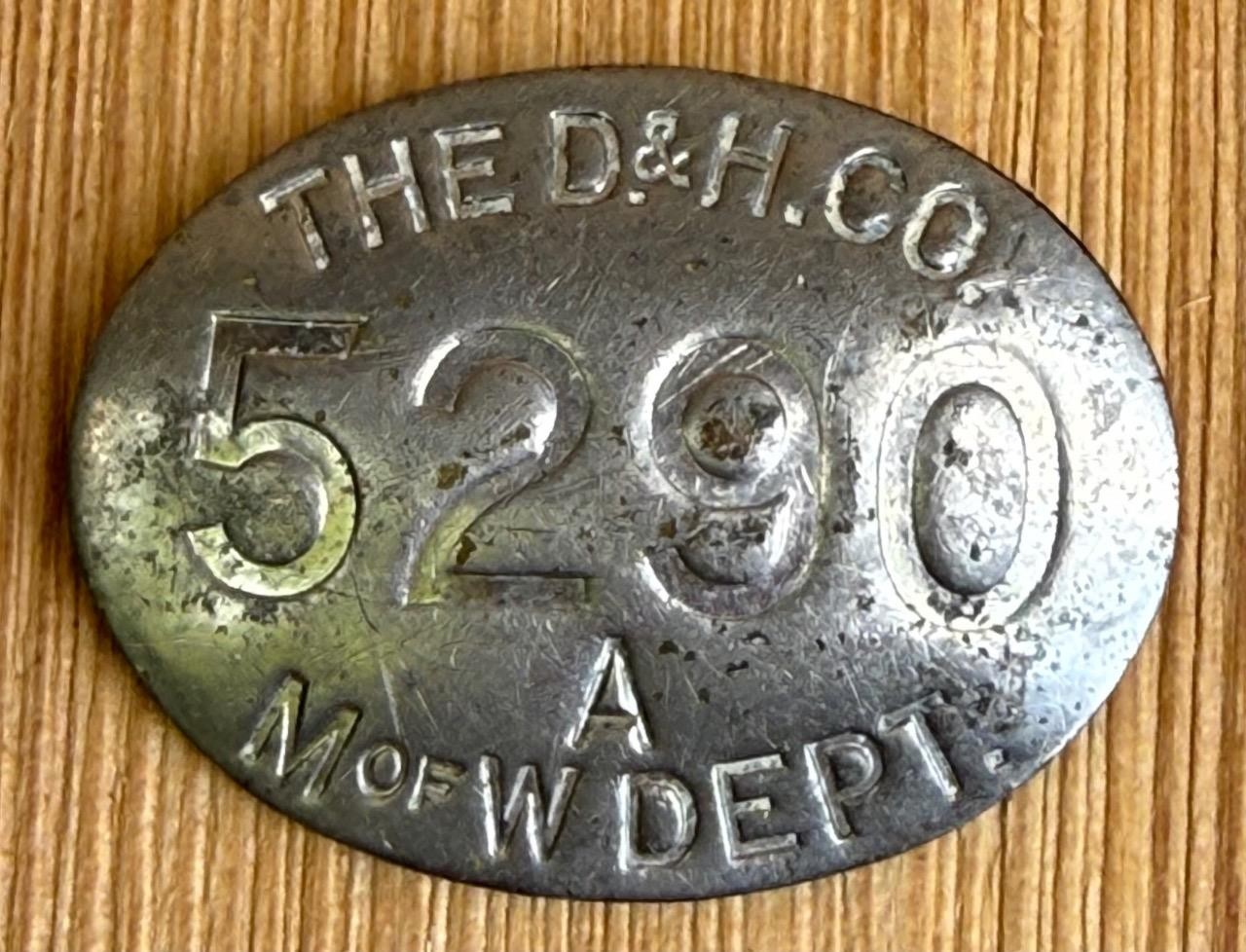 Vintage The D&H Co M of W Dept Employee Pin Badge Railroad Delaware & Hudson