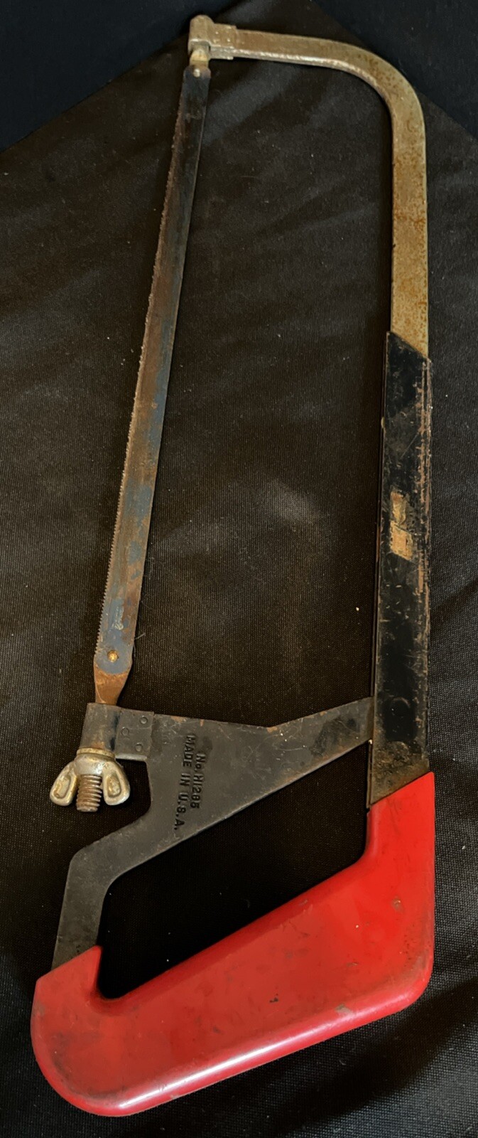 VINTAGE STANLEY HANDYMAN H1265 HACKSAW HEAVY DUTY TOOL SAW RED RUBBER HANDLE USA