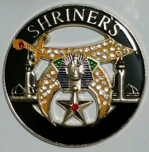New Shriners Jeweled Cut-Out Car Emblem in Black
