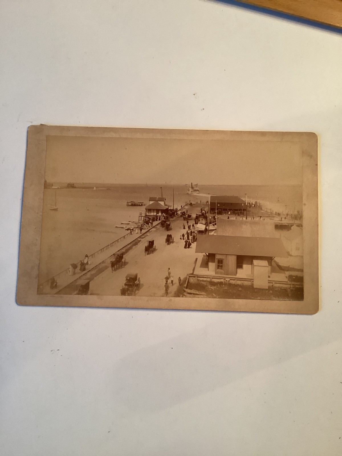 1889 Nantucket “Steamboat Landing” Steamship Brant Point Cabinet Card Photo