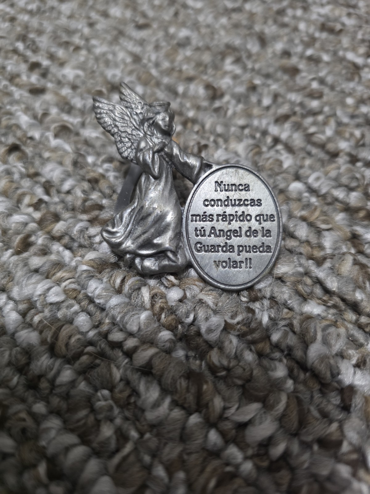 Guardian Angel SPANISH Car Visor Clip Never drive faster than your G.A. can fly