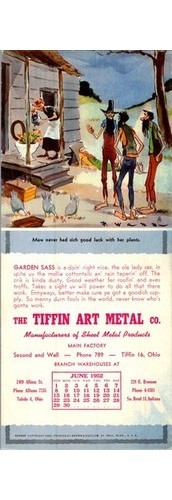 Tiffin Art Metal Co 1952 Advertising Blotter Paul Webb Hillbilly Illustration Tiffin Art Metal Co 1952 Advertising Blotter Paul Webb Hillbilly Illustration