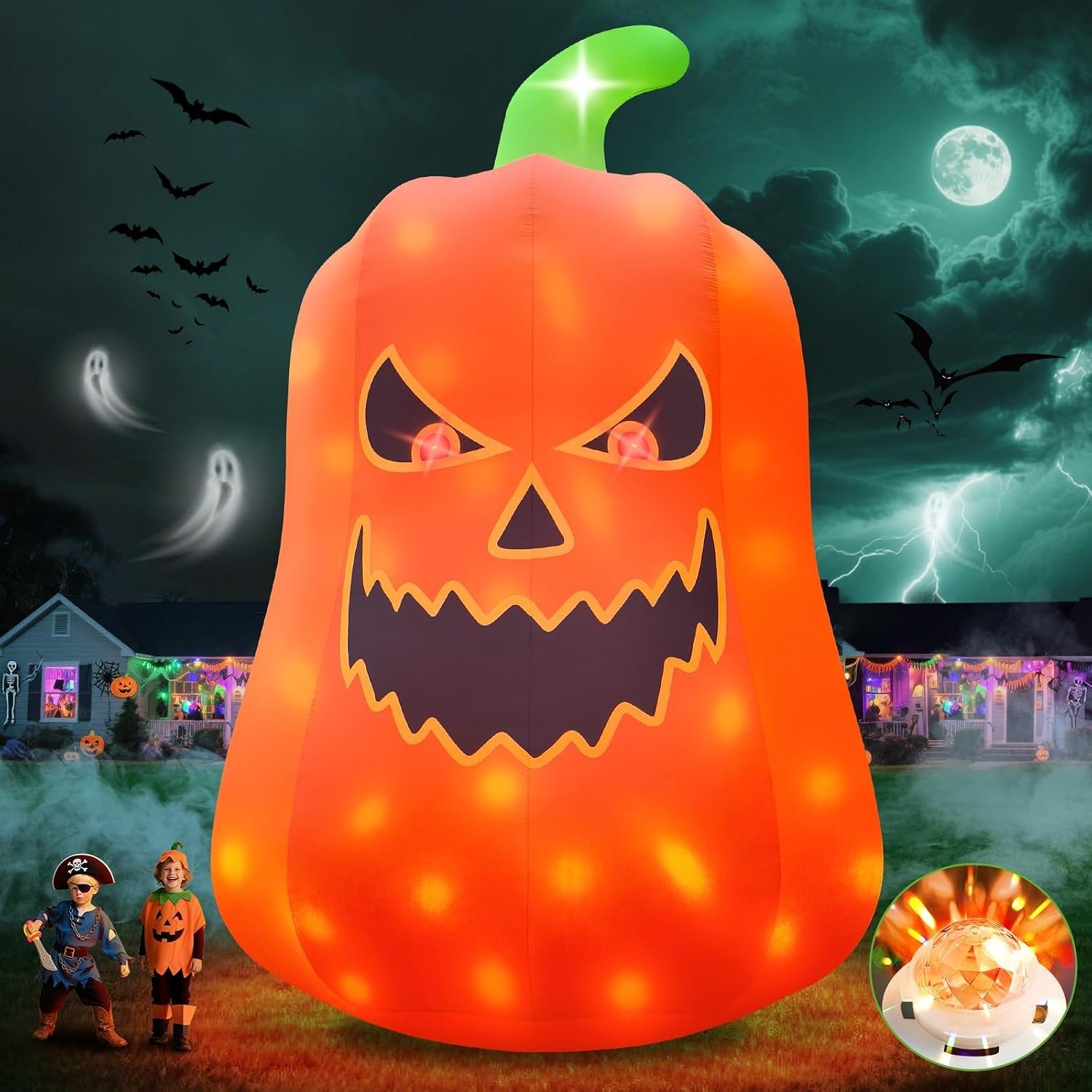 Kalolary 20FT Tall Halloween Pumpkin Inflatable Outdoor Decoration Kalolary 20FT Tall Halloween Pumpkin Inflatable Outdoor Decoration