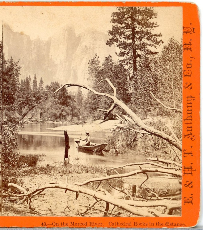 On The Merced River, Cathedral Rocks, Yosemite Valley--Anthony Stereoview G95