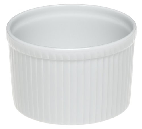Pillivuyt Porcelain 1-1/2-Cup, 4-Inch Deep Classic Pleated Souffle Dish, White