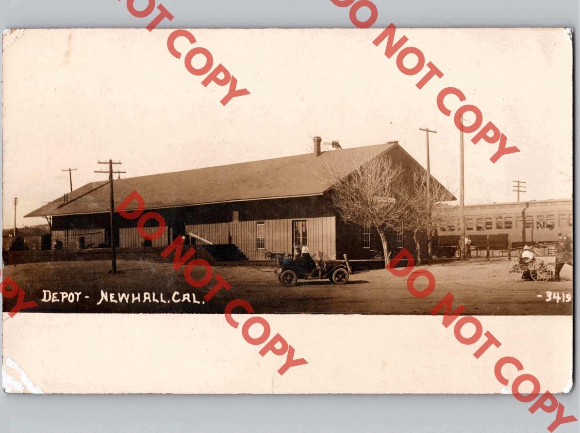 1910 Train Depot SP Railroad Station NEWHALL California CA Santa Clarita RPPC
