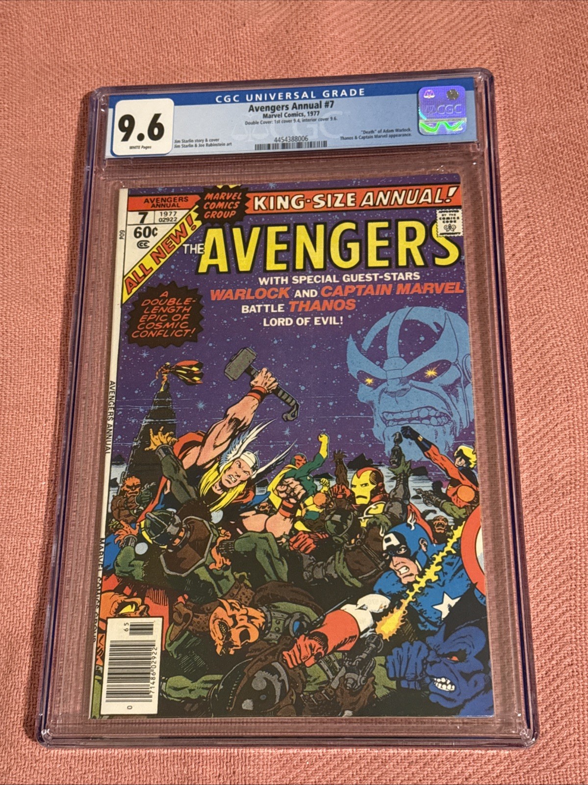 Avengers Annual #7, CGC 9.6, White Pages, Rare Double Cover Variant, Marvel 1977