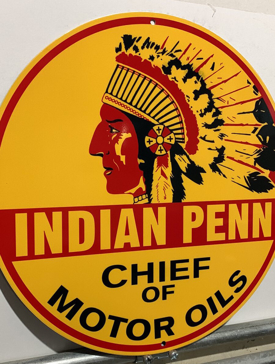 Vintage Style Chippewa Indian Gasoline  Metal Heavy Steel Quality Sign