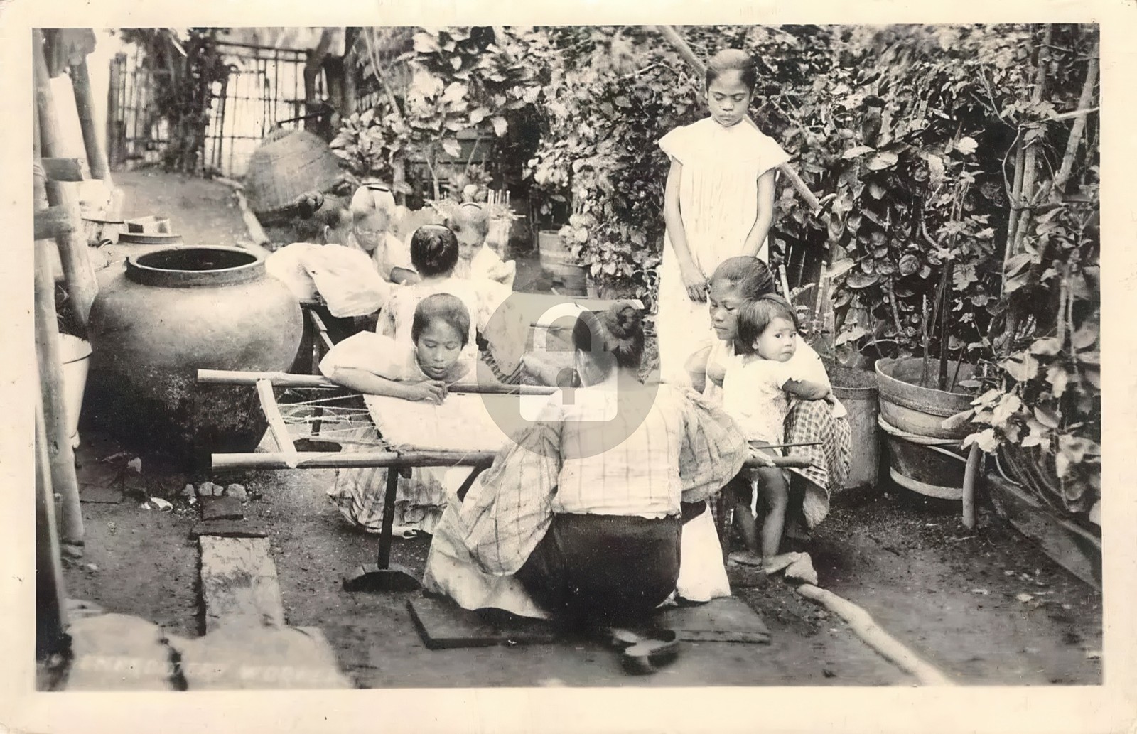 Embroidery Workers MANILA PI Philippines 1924 RPPC Photo Postcard COPY