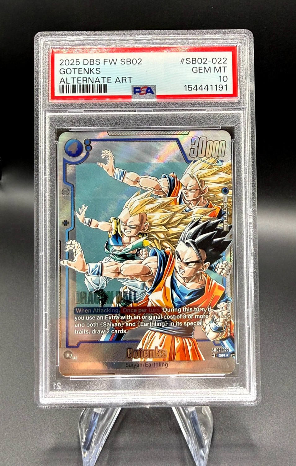 GOTENKS SB02-022 2025 ALTERNATE ART PSA 10 Dragon Ball Fusion World Manga