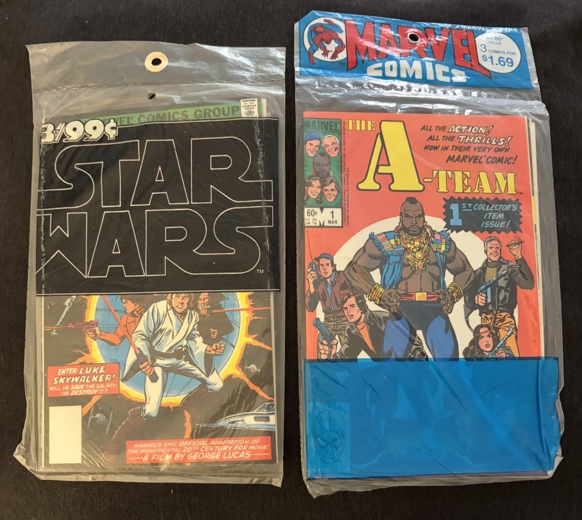 Star Wars #1-3 (1977) & The A-Team #1-3 (1984) New Sealed 3-Packs Marvel Comics
