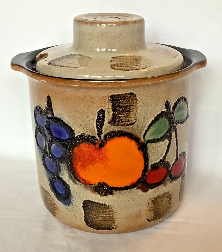 Vtg SCHEURICH Keramik Fat Lava Lg Lidded Jar Canister West Germany