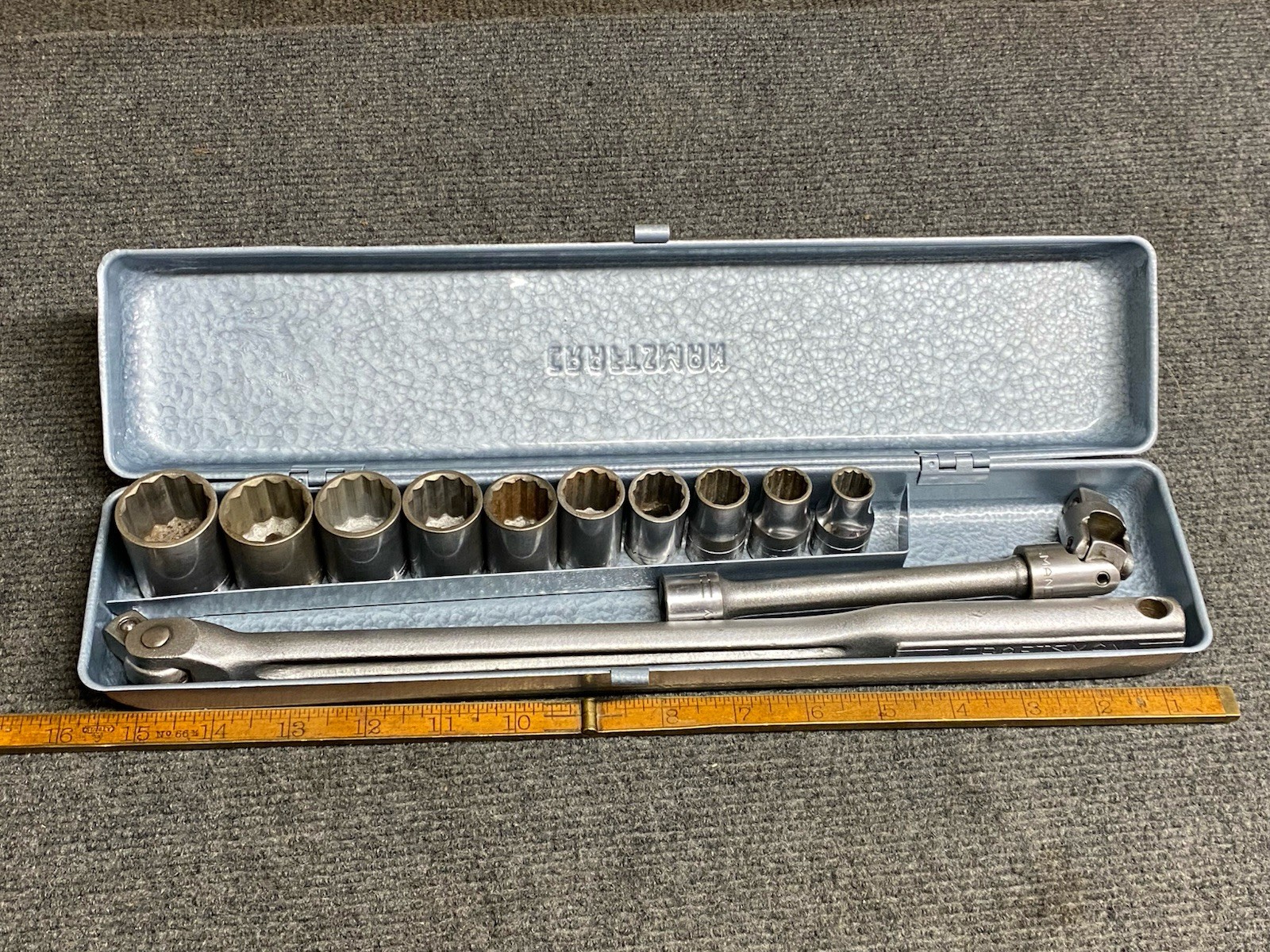 Rare Craftsman 1960’s 1/2” Dr Breaker Bar Socket Set 14 Pc USA 