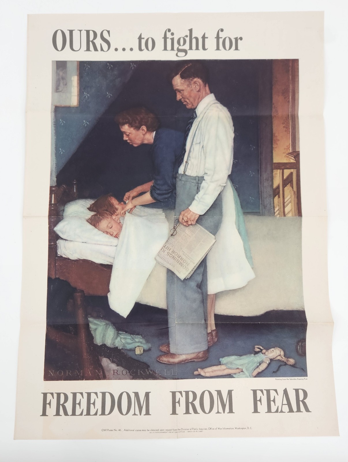 1942–1944 WWII Norman Rockwell Poster Freedom from Fear