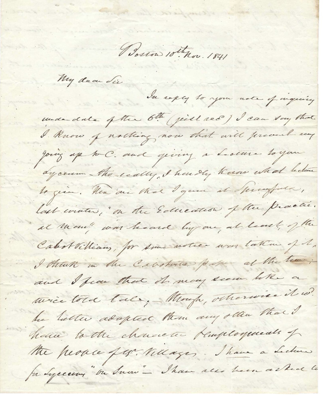 Abolitionist, Temperance Minister-Advocate Pierpont Lectures For Foundry Owner