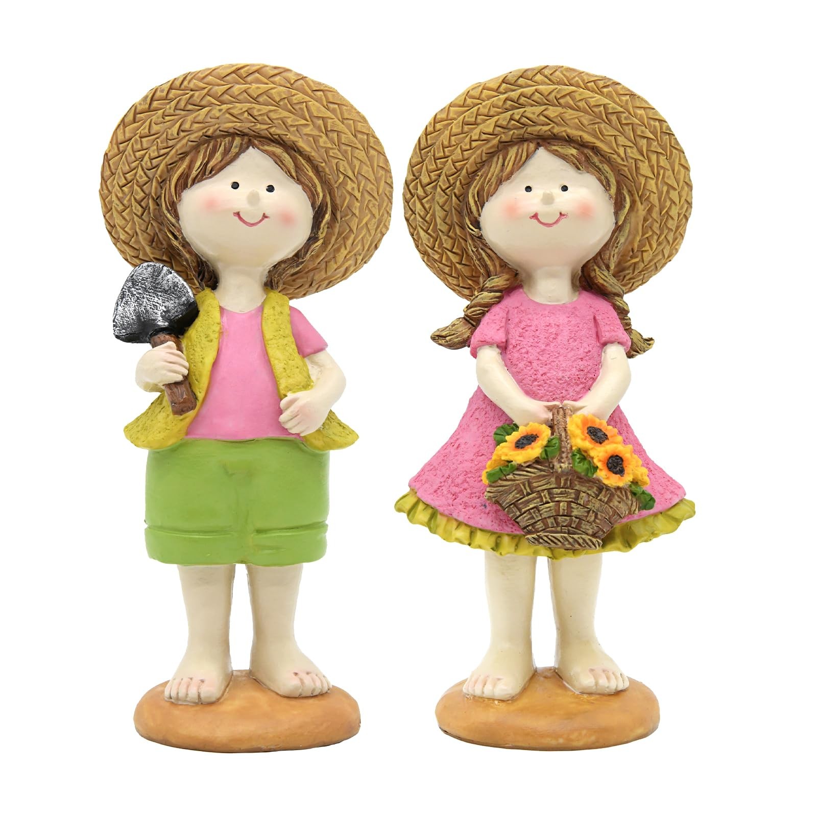 Sunflower Decorations Figurines Set of 2, Resin Summer Garden Statues Indoor ...
