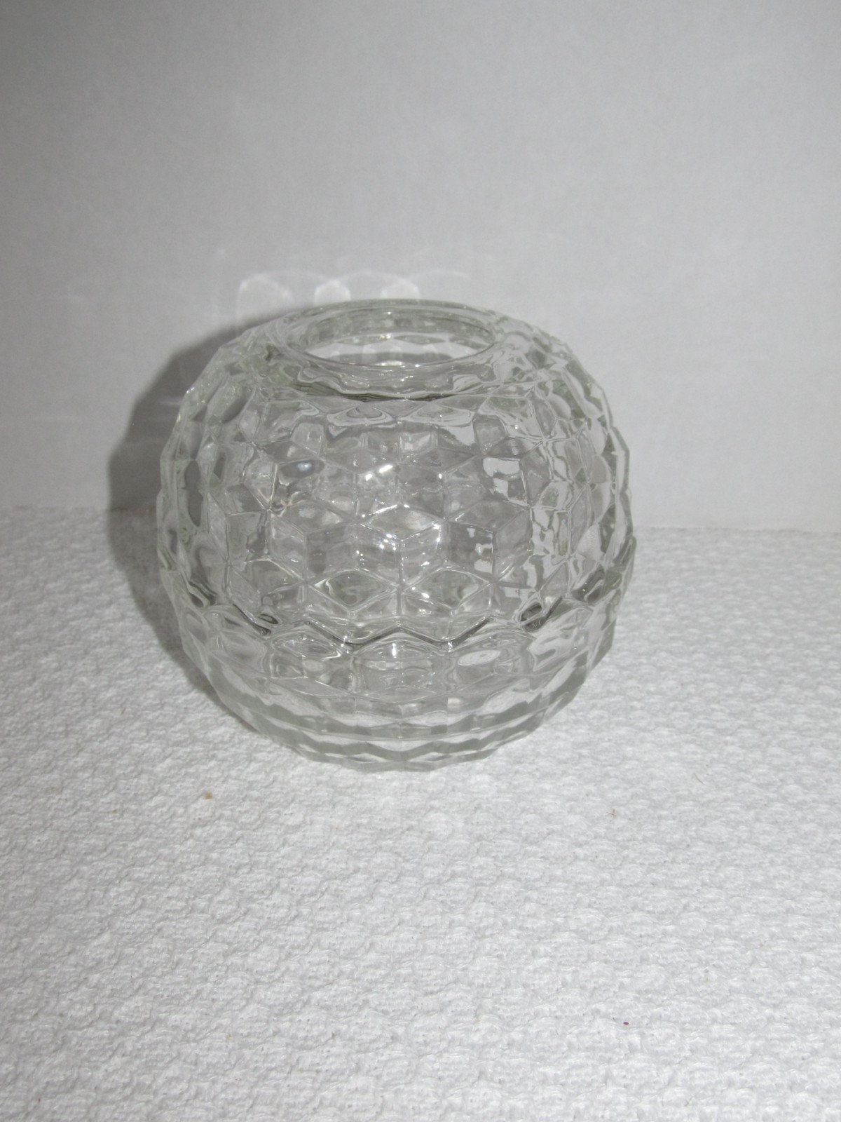Glass Fairy 2pc Clear Cubist Votive Tea Light Lamp Homco Indiana Glass MCM