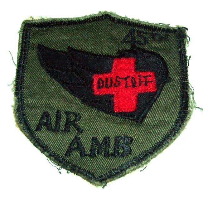 ORIGINAL VIETNAMESE MADE SUBDUED 45th MEDICAL CO. AIR AMBULANCE WORN PATCH
