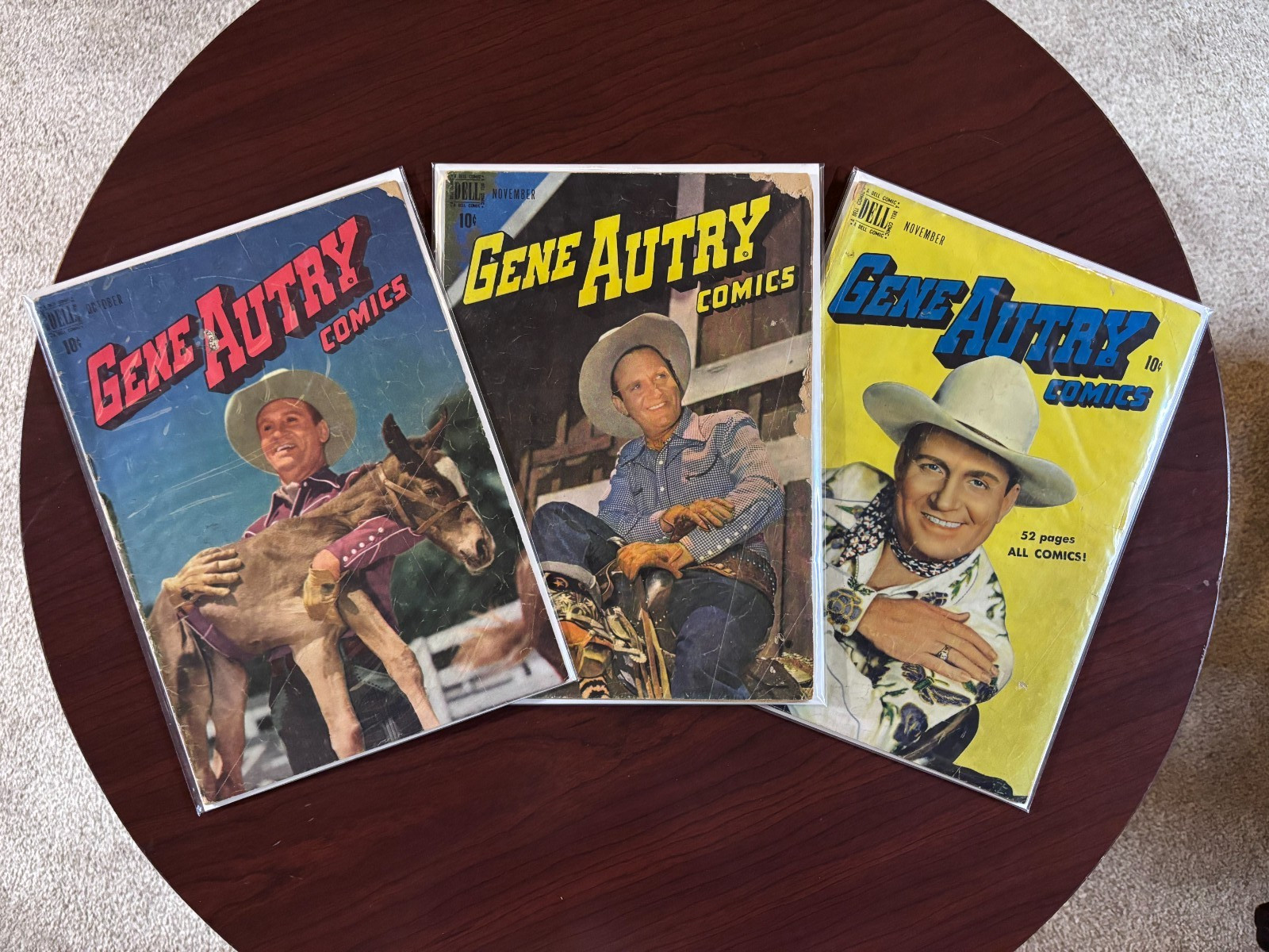 (Lot of 3 Comics) Gene Autry Comics #20 #21 #33 (Dell 1948) Golden Age Western