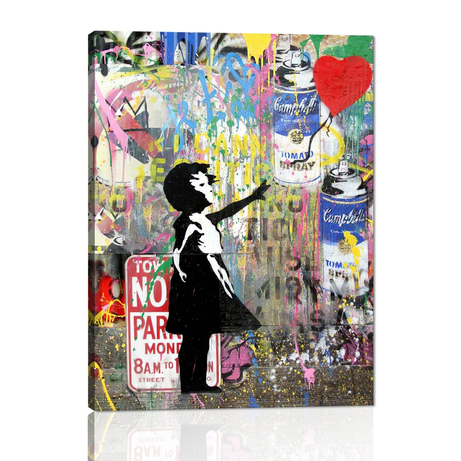 Yatsen Bridge Banksy Graffiti Girl and Balloon Poster - 12x16 inch
