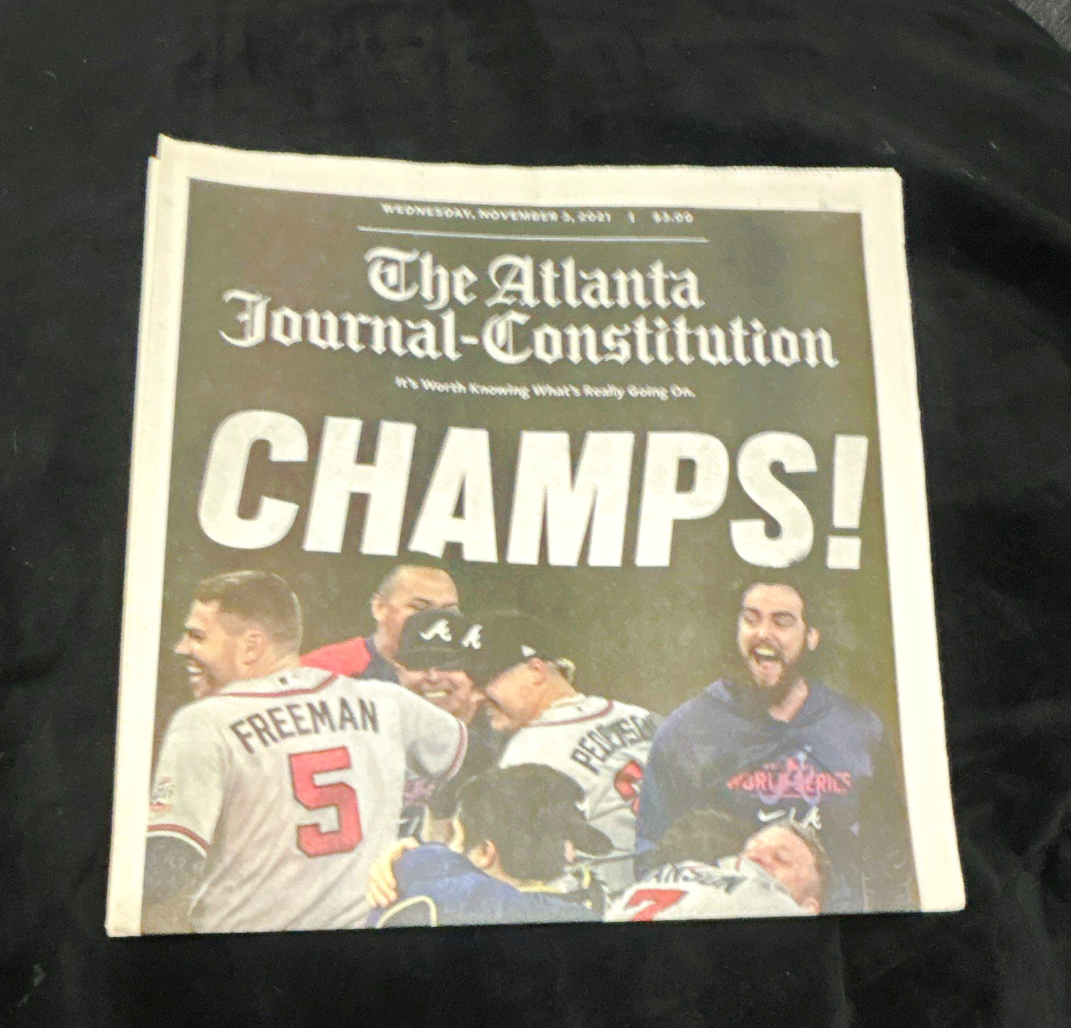 The Atlanta Journal-Constitution CHAMPS Newspaper Front Page Nov 3, 2021