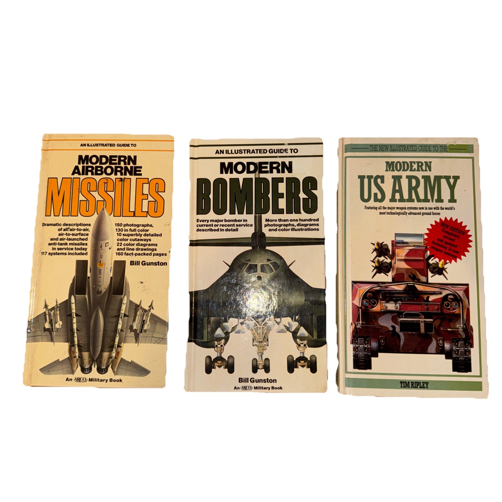 Arco Military Guide To Modern Bombers, US Army, Airborne Missiles ,3 BOOKS 1980s